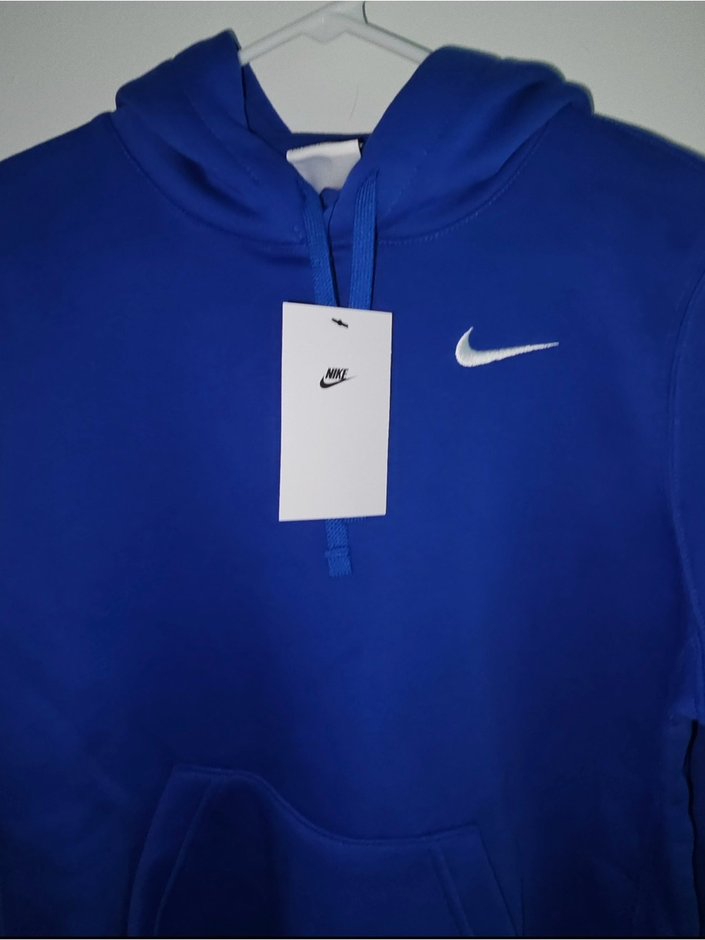 Nike Royal Blue Men's Crewneck Hoodie with White Swoosh